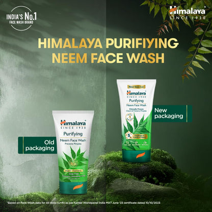 Himalaya Purifying Neem Face Wash|Clears and Prevents Pimples & Acne|Made with 5 parts of Neem|New & Best Ever clinically Proven formula |For men and women|150 ml